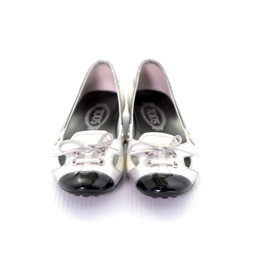 Tod’s Patent Leather Lace Up Ballet Driving Flats Shoes Womens 6.5M/36.5 Italy - Picture 2 of 9
